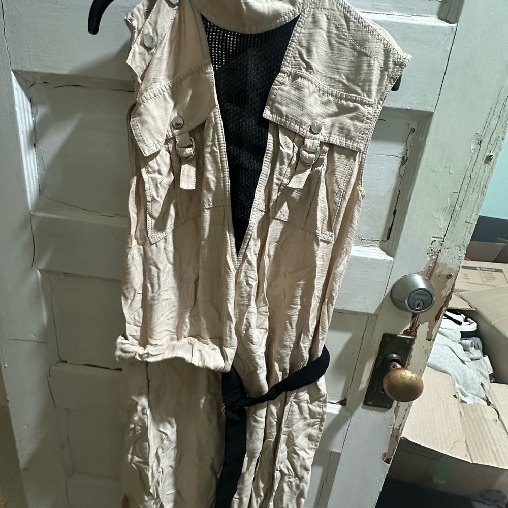 Kenzo Beige Sleeveless dress with Black Belt